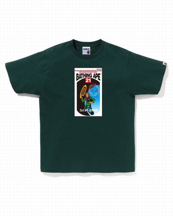 Camiseta Bape Bathing Ape Hombre Verde | ZDJPK-0936