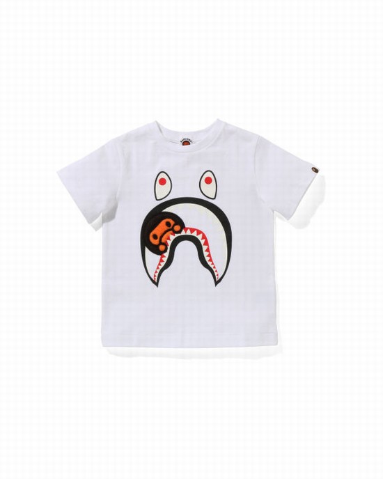 Camiseta Bape Boa Fleece Milo Shark Niños Blancas | CREPB-0425