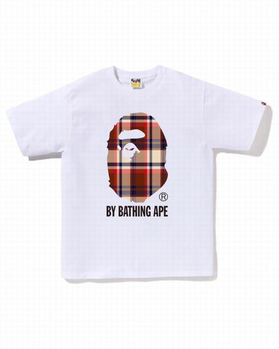 Camiseta Bape Check By Bathing Ape Hombre Blancas | AISKT-0273