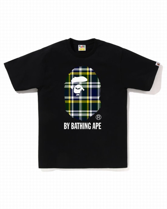 Camiseta Bape Check By Bathing Ape Hombre Negras | QFBYH-5076