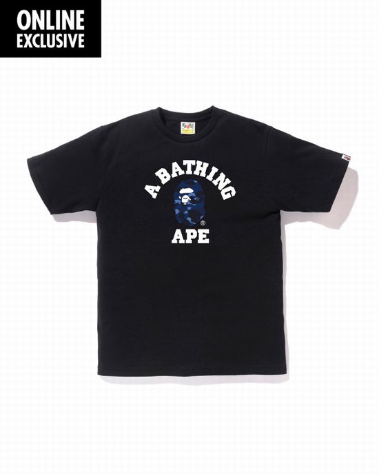 Camiseta Bape Color Camo College Hombre Azul Marino Azules | FRKGT-0945