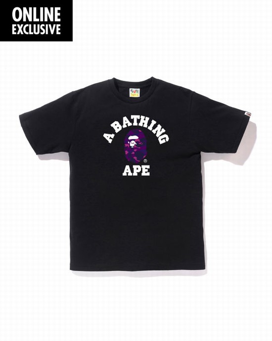 Camiseta Bape Color Camo College Hombre Moradas Oscuro | UIKNF-4309