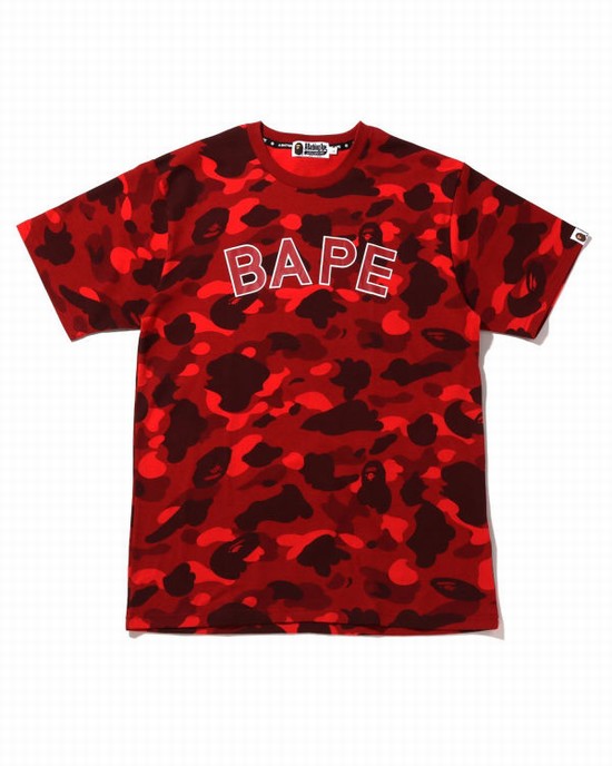 Camiseta Bape Color Camo Hombre Rojas Claro | BDWJV-9138