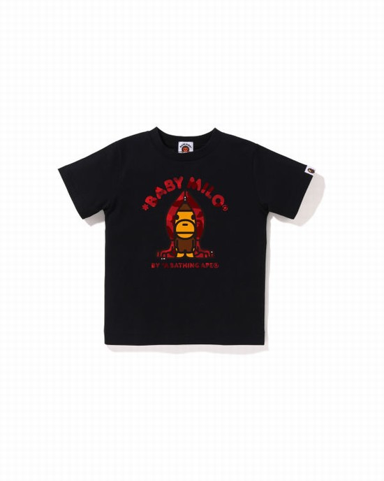 Camiseta Bape Color Camo Milo Niños Negras | HYODE-5968