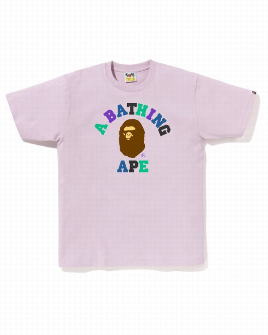 Camiseta Bape Colors College Hombre Moradas | JOWZT-1259