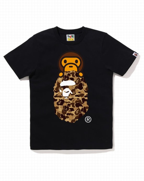 Camiseta Bape Cookie Camo 2 Milo On Ape Head Mujer Negras | YVPCS-4795