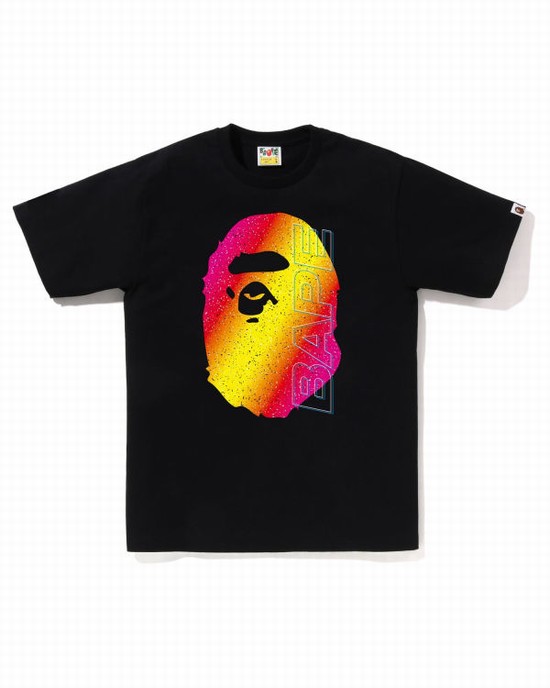 Camiseta Bape Electro Neon Hombre Negras | FYMEI-7519