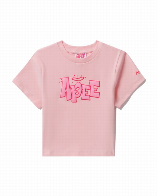 Camiseta Bape Estampadas slim-cut Mujer Rosas | XHEOU-3912