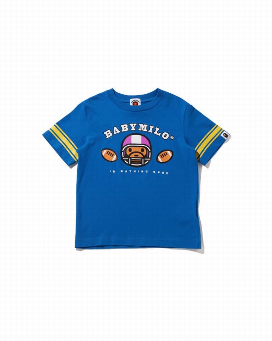 Camiseta Bape Football Milo Niños Azules | ACTLD-8429