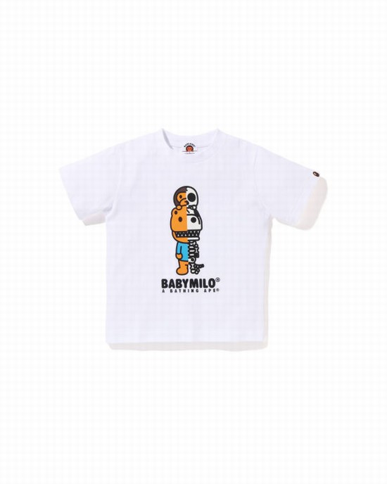 Camiseta Bape Glow In The Dark Rex Bone Niños Blancas | IWQGZ-5746