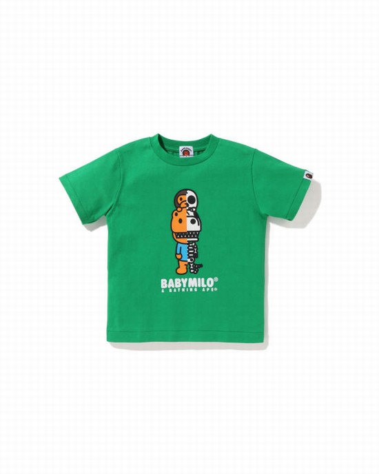 Camiseta Bape Glow In The Dark Rex Bone Niños Verde | WOTUL-1748