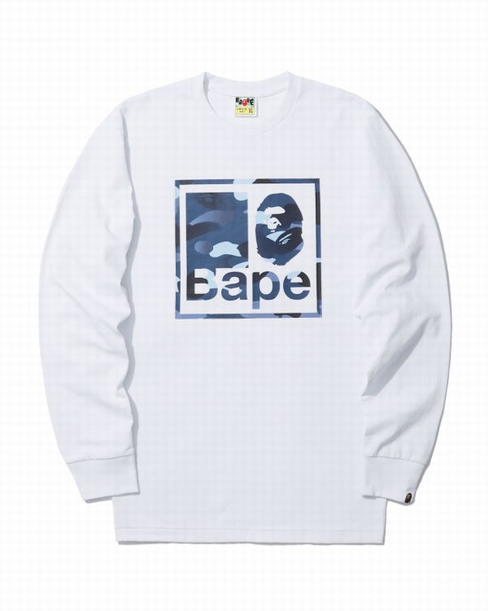 Camiseta Bape Gradation Camo Hombre Blancas | MATGN-4506