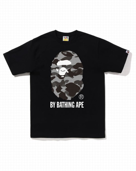 Camiseta Bape Grid Camo By Bathing Ape Hombre Negras | LSEPB-1208