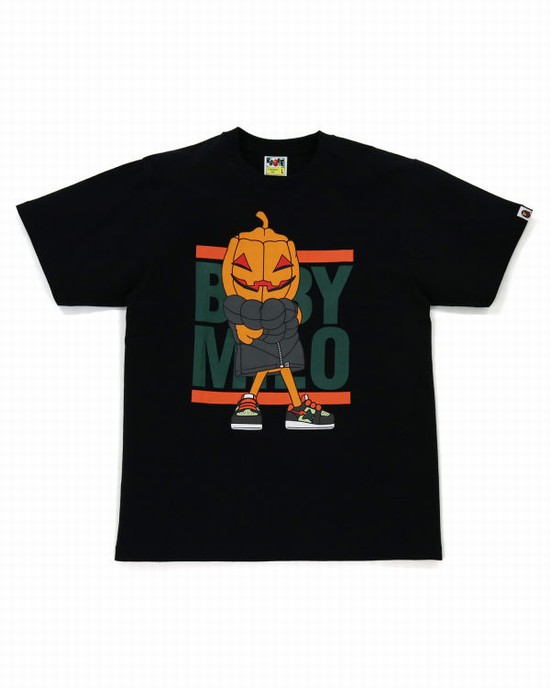 Camiseta Bape Halloween Milo Hombre Negras | DEWBH-6759