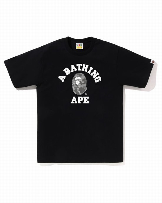 Camiseta Bape Honeycomb Camo College Hombre Negras | PKRXC-9581