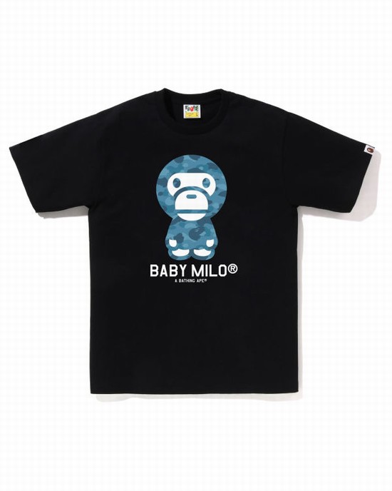 Camiseta Bape Honeycomb Camo Milo Hombre Negras | IUYTJ-5120