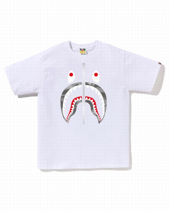 Camiseta Bape Honeycomb Camo Shark Hombre Blancas | YGPQJ-2638