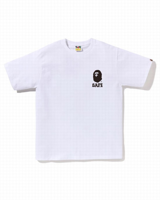 Camiseta Bape Japan Culture Lettered Hombre Blancas | IRFUH-6157