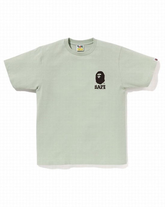 Camiseta Bape Japan Culture Lettered Hombre Verde Oscuro | UVGIO-9143