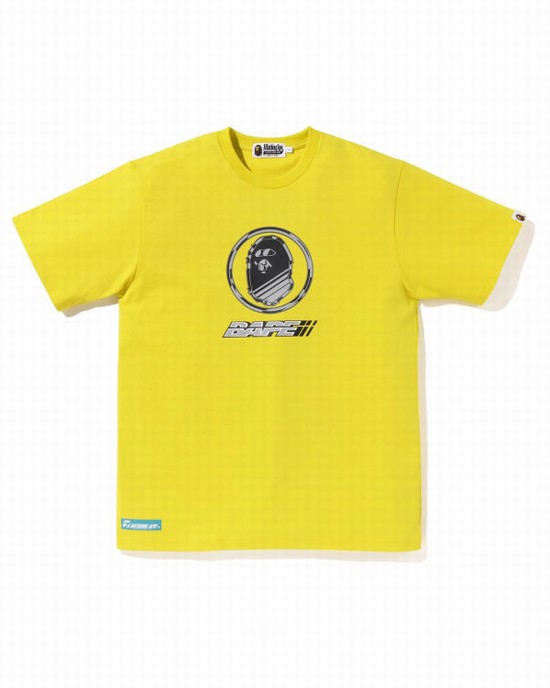 Camiseta Bape Logo Hombre Amarillo | OMJNU-0536