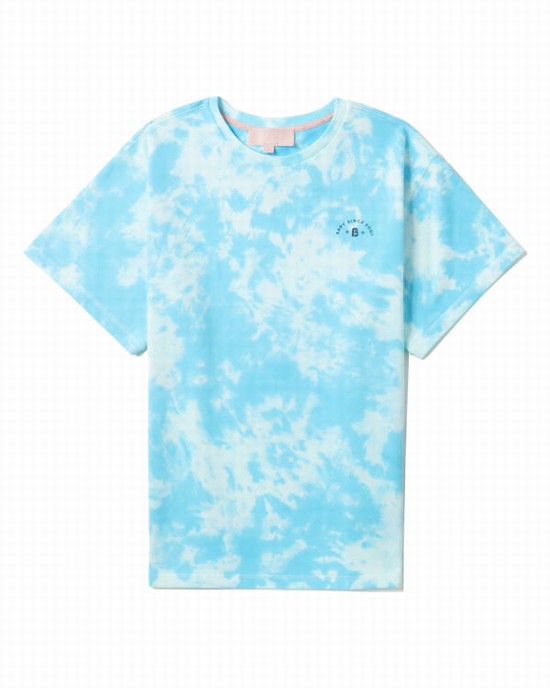 Camiseta Bape Logo-dye Mujer Azules | BYEKJ-2479