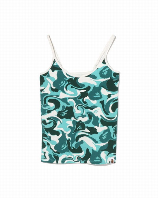 Camiseta Bape Marble Camo Camisole Mujer Verde Menta | PKOLX-7061