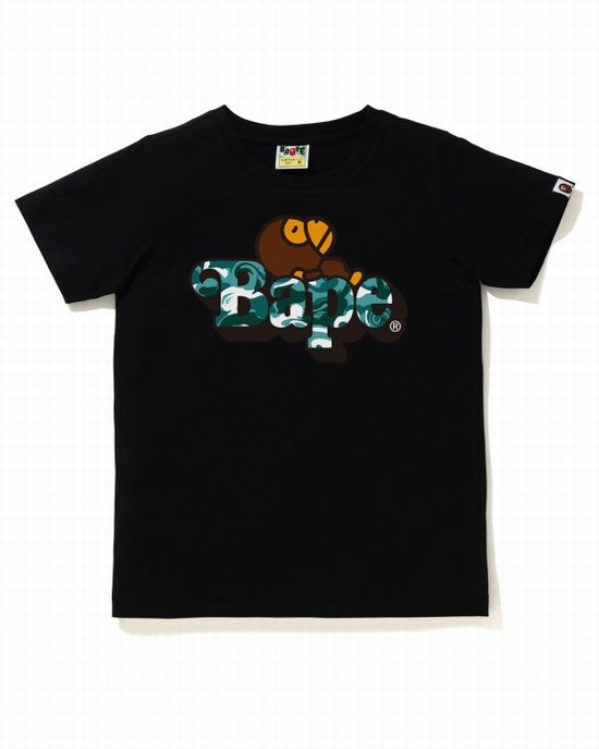 Camiseta Bape Marble Camo Milo On Niños Negras | BFPXQ-2689