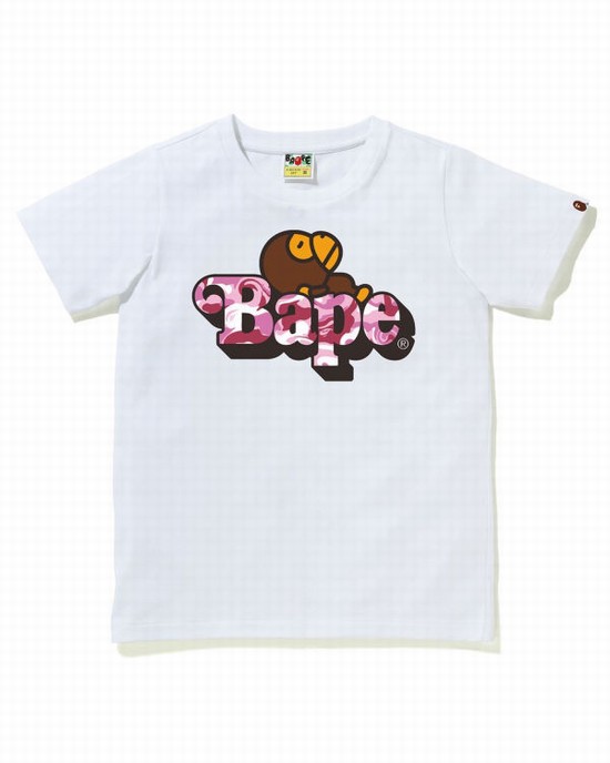 Camiseta Bape Marble Camo Milo On Niños Blancas | CVYWE-1790