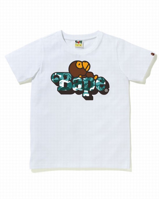 Camiseta Bape Marble Camo Milo On Niños Blancas | VTPSM-9346