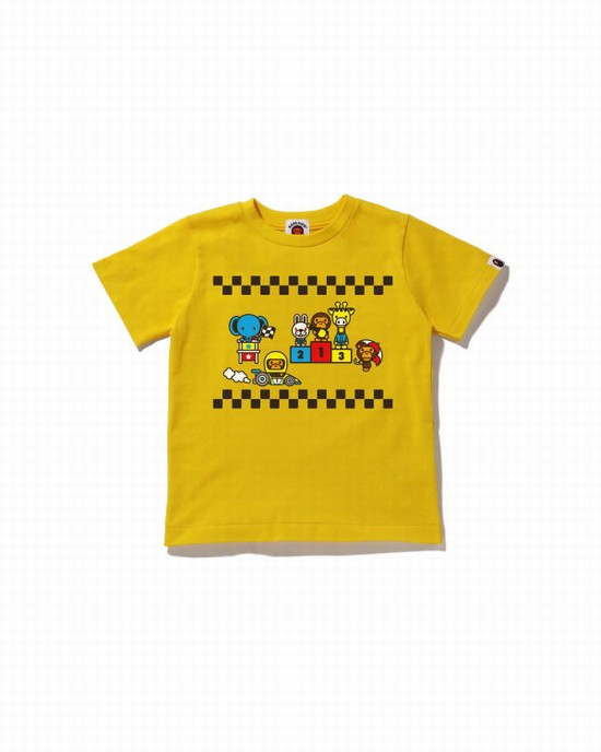 Camiseta Bape Milo Carreras #3 Niños Amarillo | TVGSA-9127