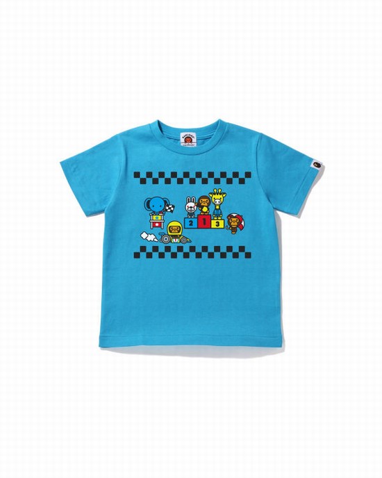 Camiseta Bape Milo Carreras #3 Niños Azules | ONIJS-6590