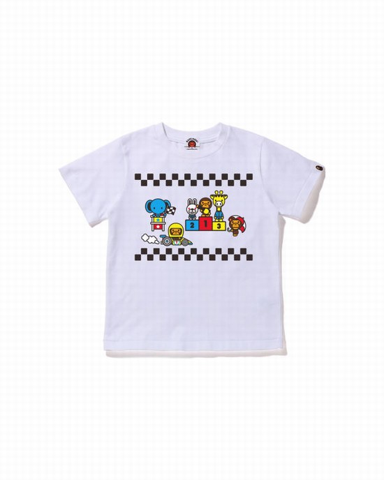 Camiseta Bape Milo Carreras #3 Niños Blancas | MPTAF-4285