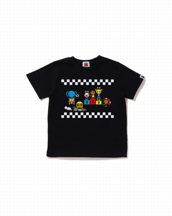 Camiseta Bape Milo Carreras #3 Niños Negras | YAVBD-4073