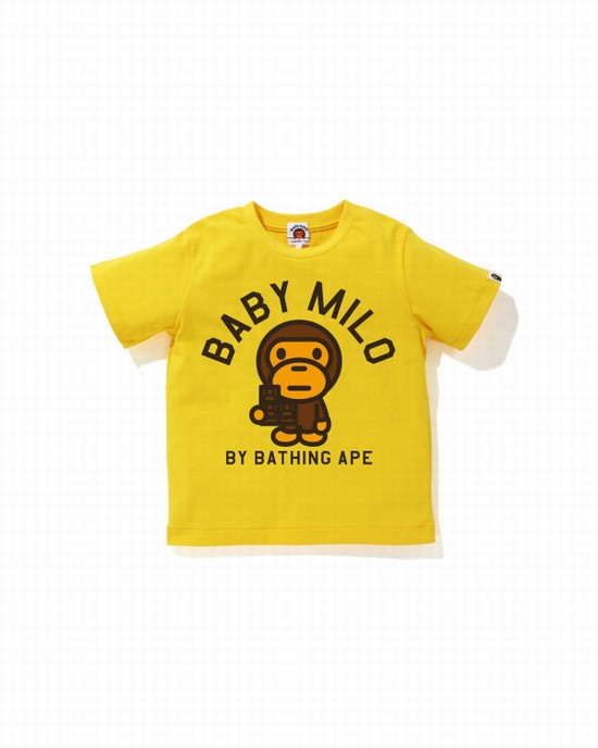 Camiseta Bape Milo Chocolate Niños Amarillo | YZLVF-6539