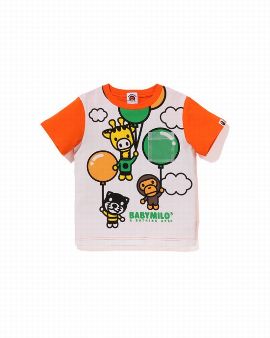 Camiseta Bape Milo Friends Balloon Niños Naranjas | WKTGD-3560