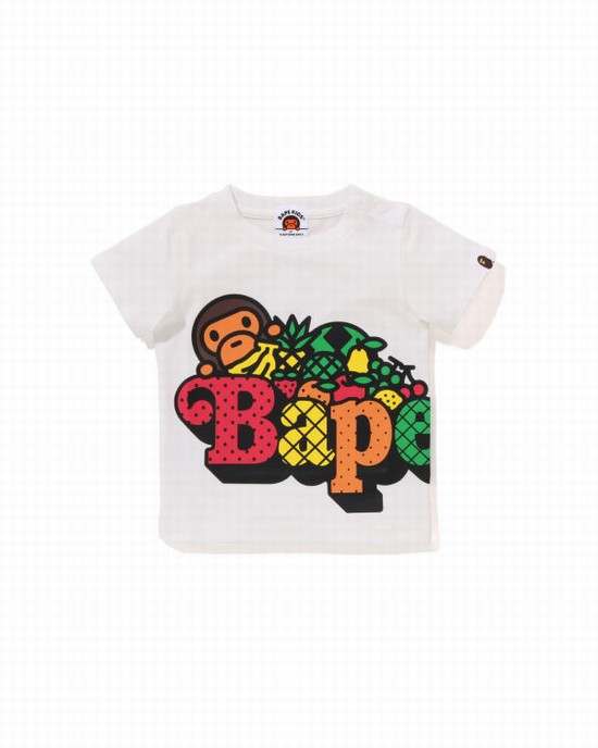 Camiseta Bape Milo Fruit Niños Blancas | YSUZC-0359