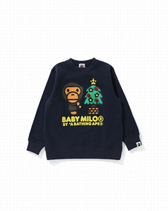 Camiseta Bape Milo Glow In The Dark STA L/S Niños Negras | GNITZ-7581