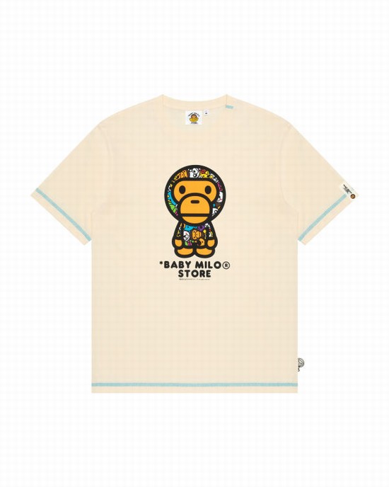 Camiseta Bape Milo Hombre Blancas | HTYDF-5213