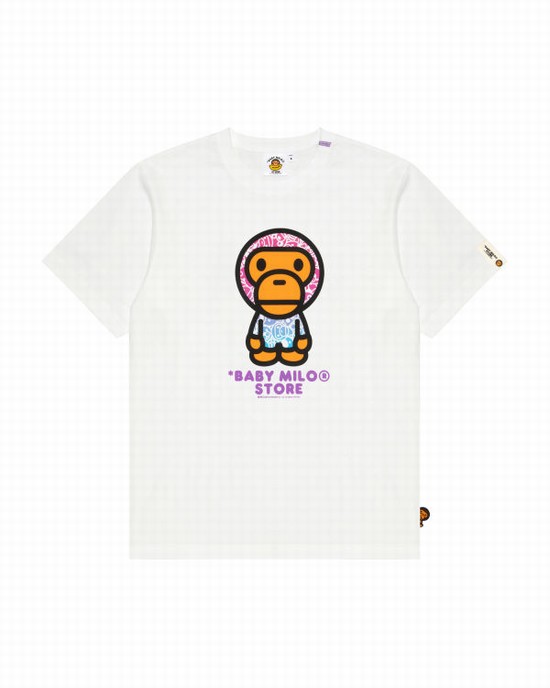 Camiseta Bape Milo Mujer Blancas | AWGEZ-9801