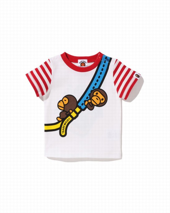 Camiseta Bape Milo One Shoulder Print Niños Rojas Claro | MKZYP-2801