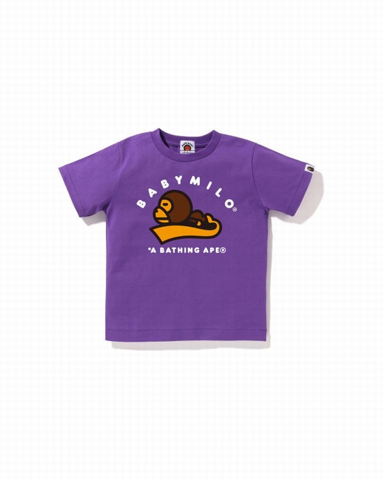 Camiseta Bape Milo Sleep Niños Moradas | ZDMLB-6240