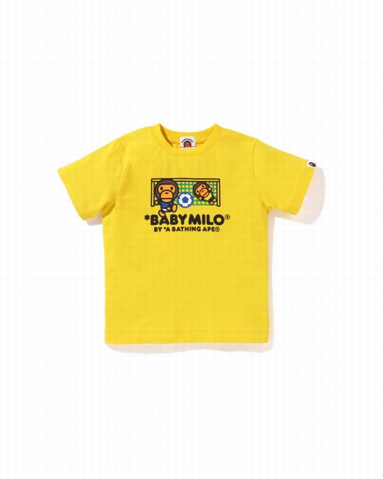 Camiseta Bape Milo Soccer Niños Amarillo | YJGXO-3072