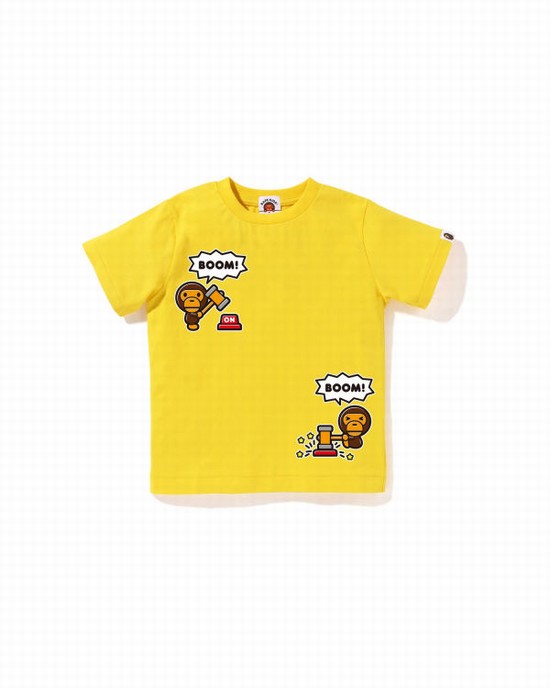 Camiseta Bape Milo Speech Balloon #4 Niños Amarillo | BNLWZ-6309