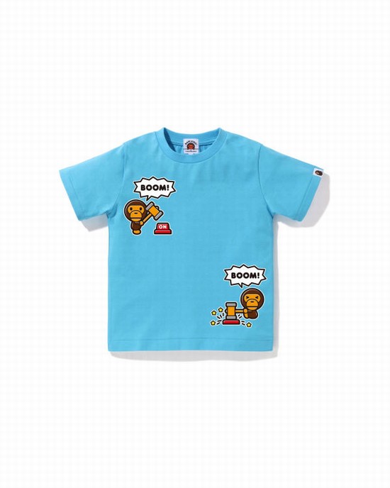 Camiseta Bape Milo Speech Balloon #4 Niños Azules | JPZVS-9324