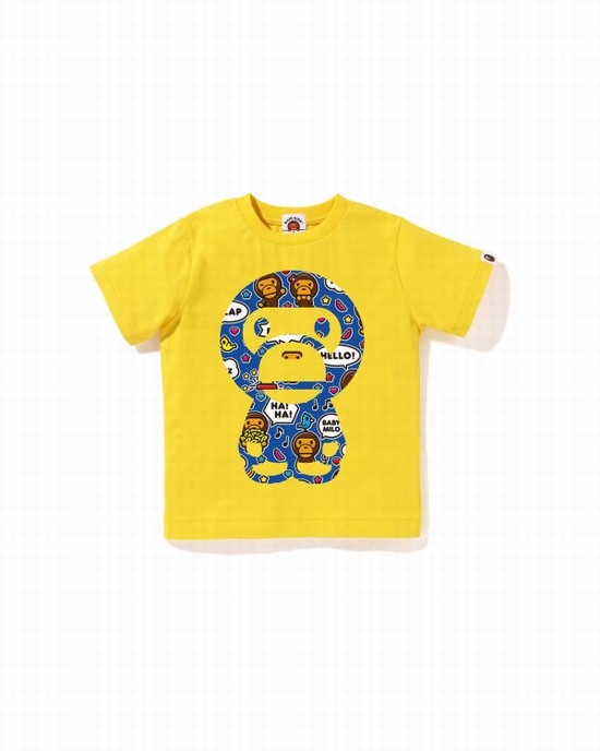 Camiseta Bape Milo Speech Balloon Big Milo Niños Amarillo | YBSCH-9215