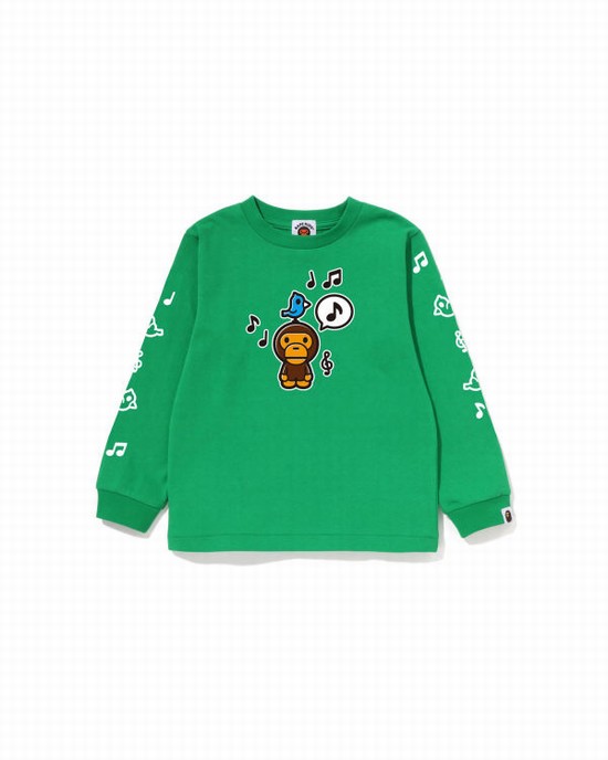 Camiseta Bape Milo Speech Balloon L/S #2 Niños Verde Menta | HUKEG-6907