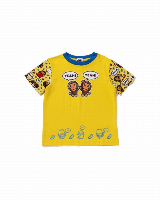 Camiseta Bape Milo Speech Balloon Milo Lisa Niños Amarillo | NCEGU-0387