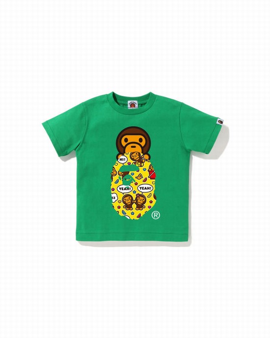 Camiseta Bape Milo Speech Balloon Milo On Ape Head Niños Turquesa | JNBSE-2374