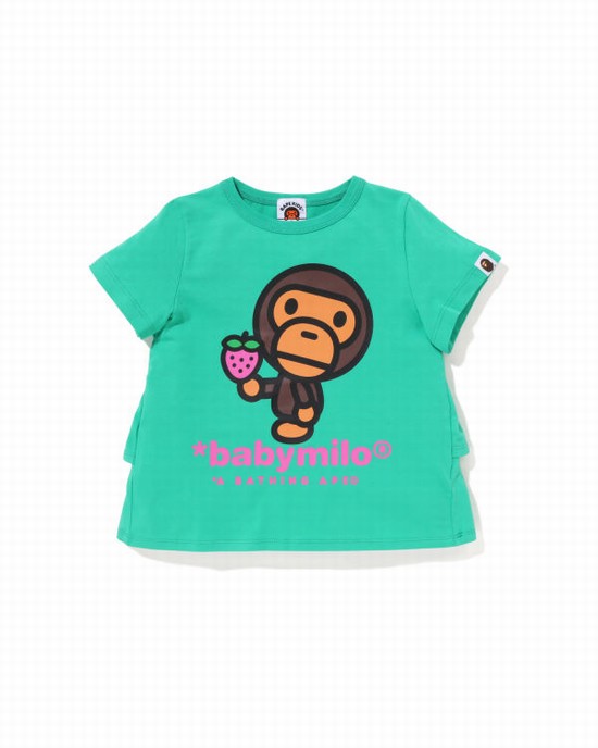 Camiseta Bape Milo Strawberry Frill Niños Verde Claro | AZTNV-1834