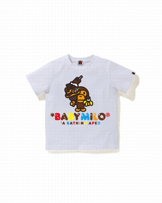 Camiseta Bape Milo Sweets Niños Blancas | UKTDE-7089